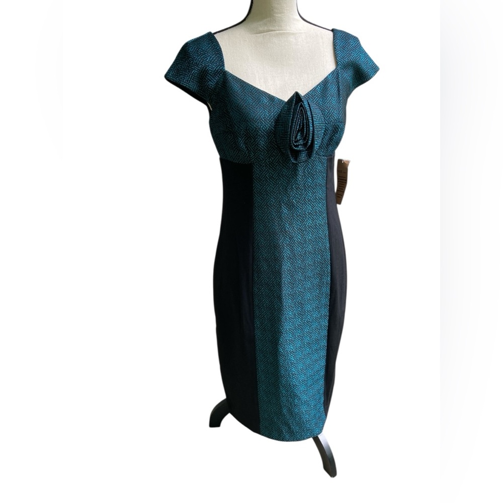 Vintage vibes Nordstrom’s Nue by Shani cocktail dress wedding guest sheath 6